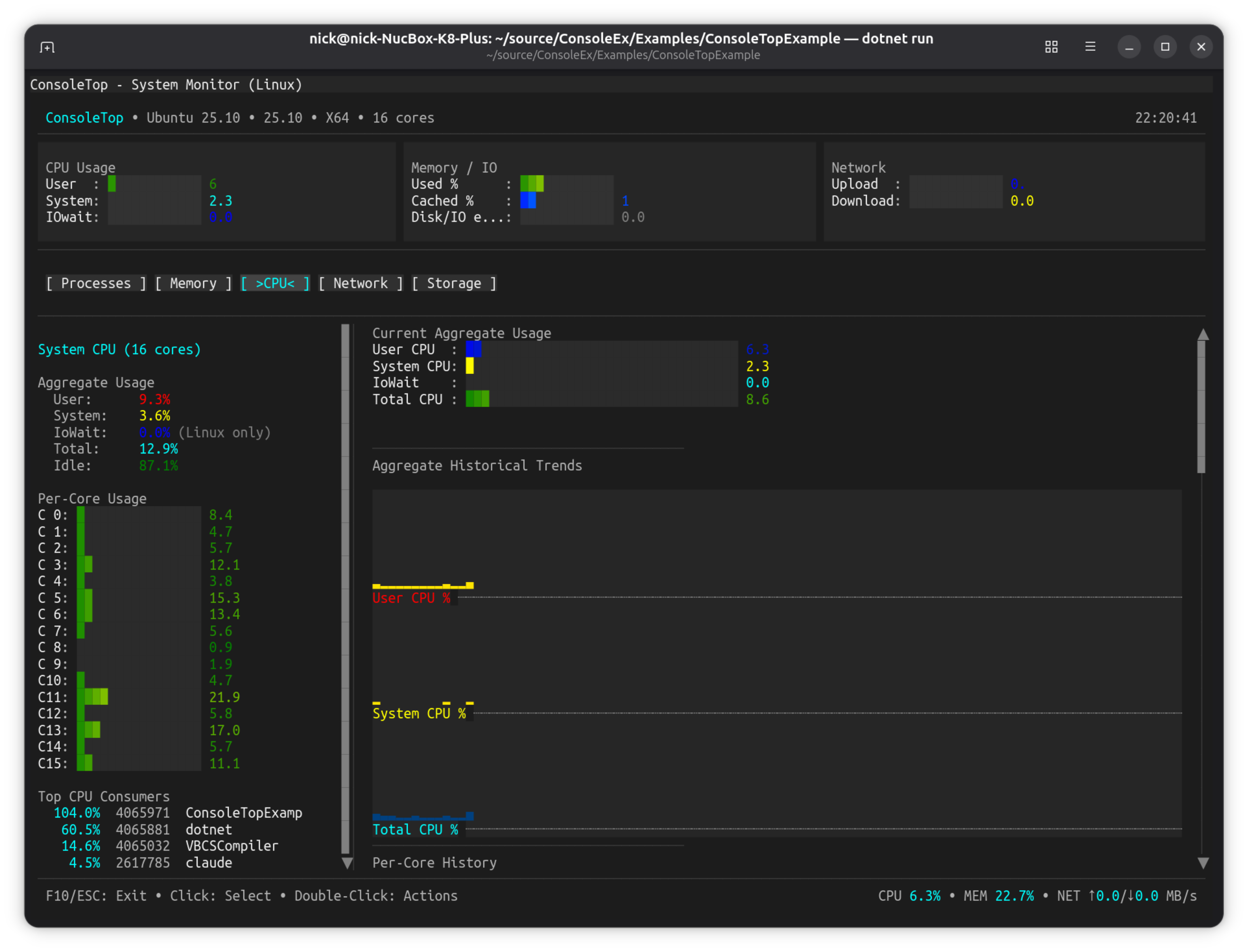 ConsoleTop — system monitor