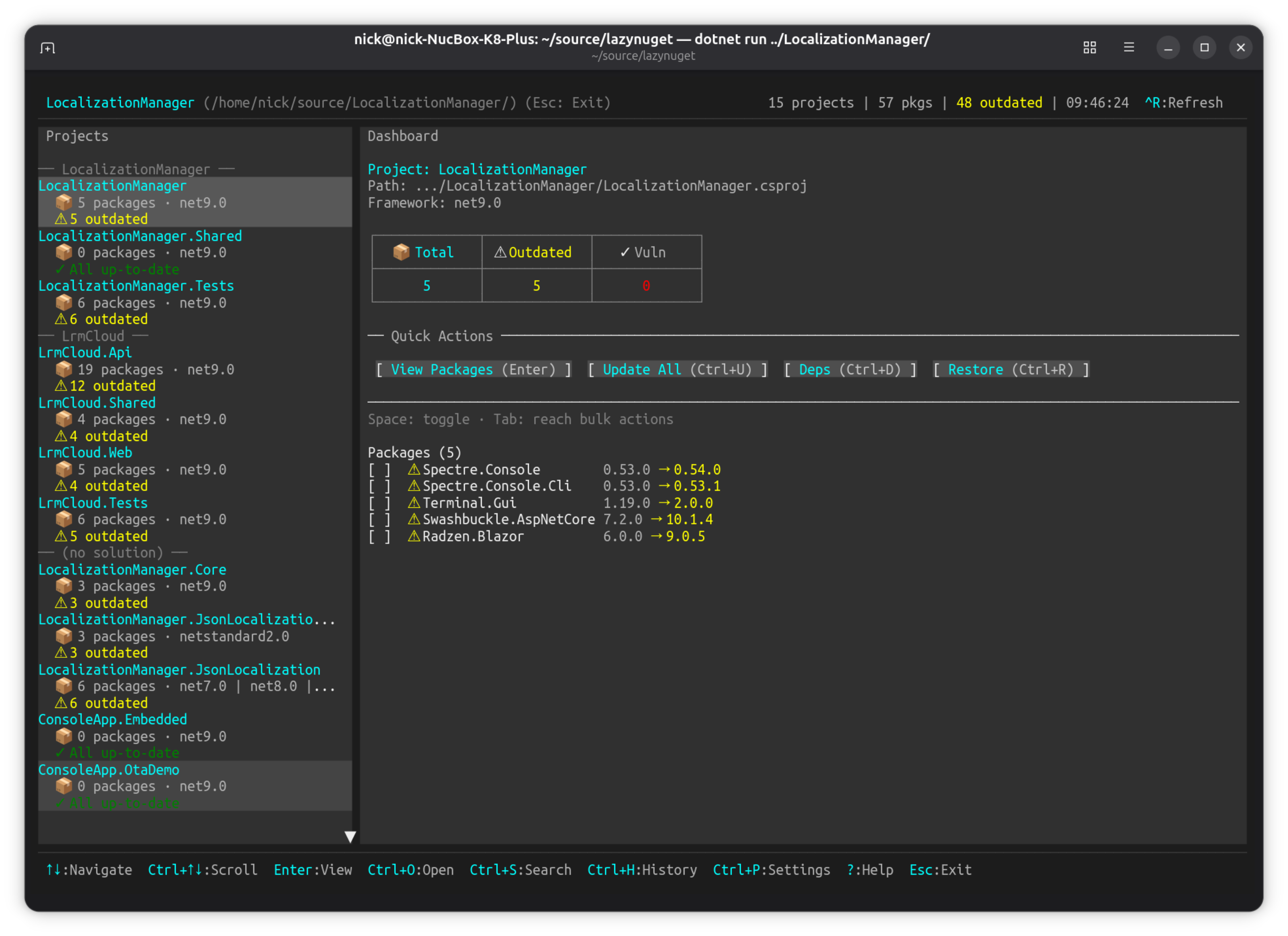 LazyNuGet Dashboard