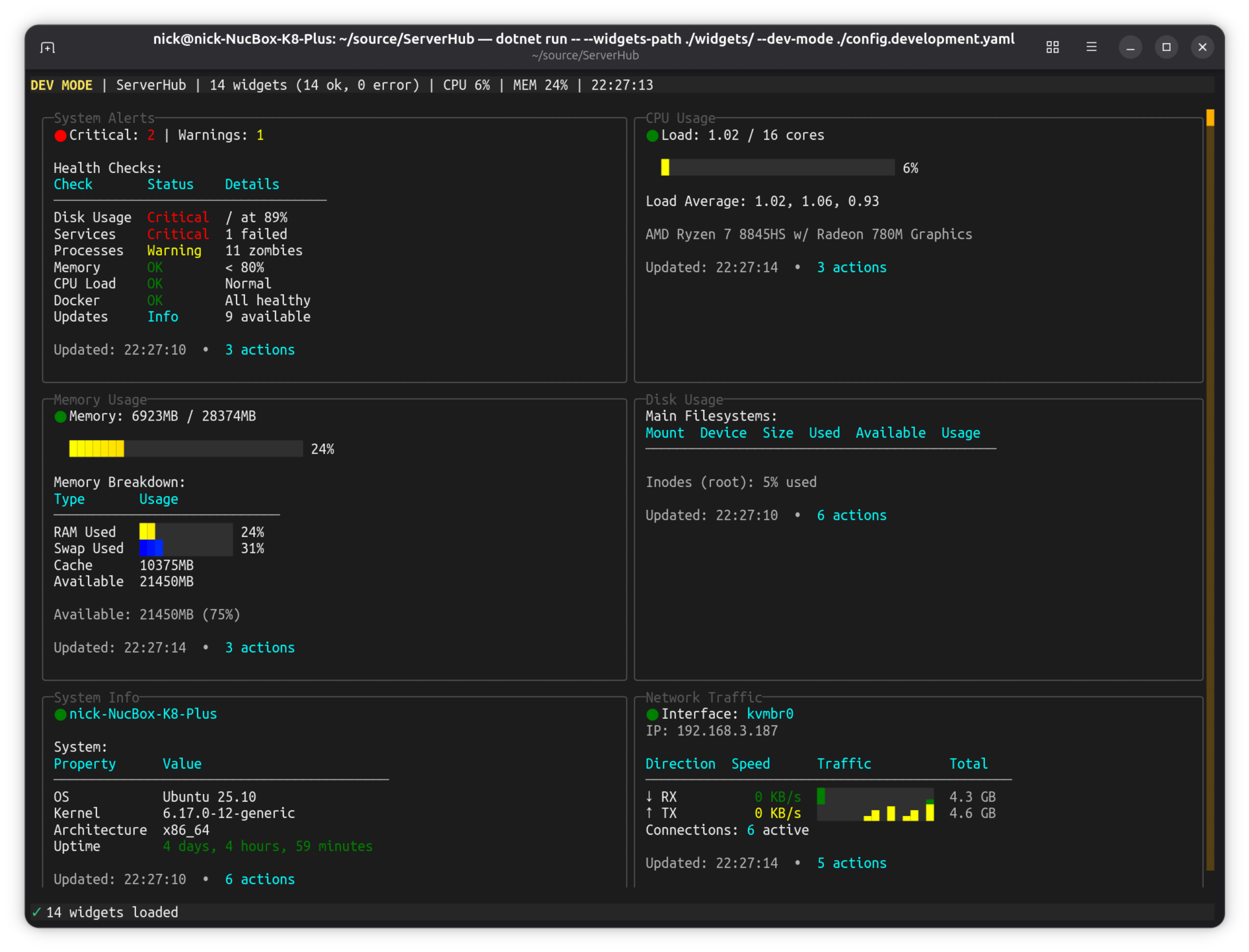 ServerHub — production server dashboard